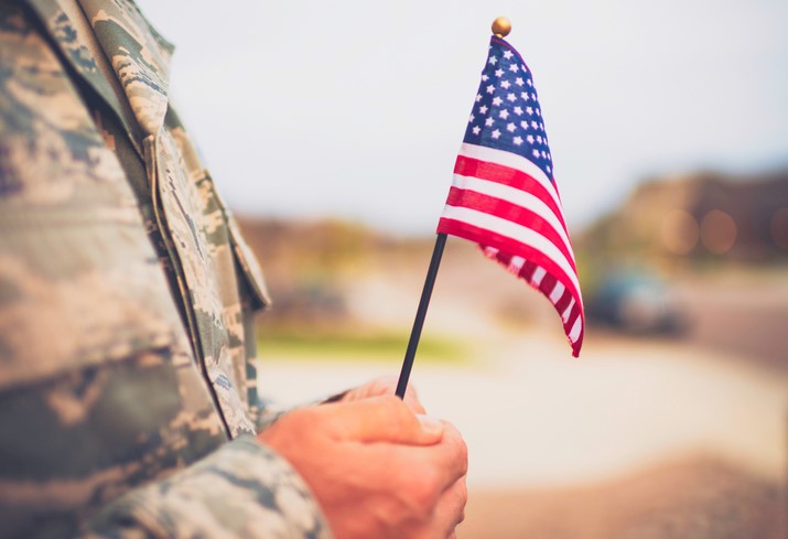 American flag at a memorial site